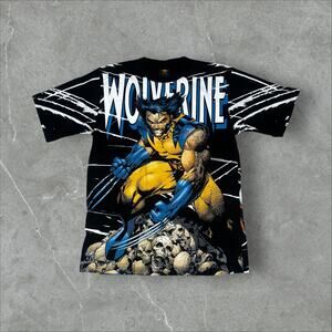 X-Men Wolverine Marvel Comics AOP Sz XL All Over Print Double Sided RARE T-Shirt